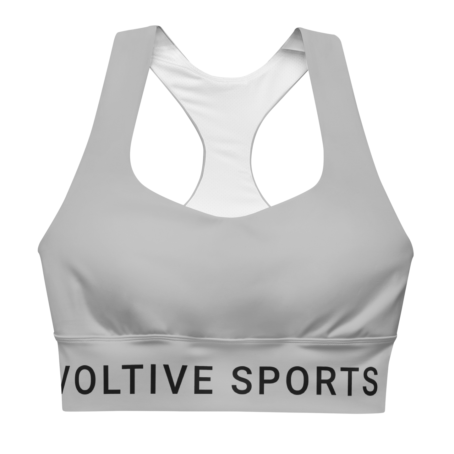 Voltive Recycled Longline Sports Bra - Silver