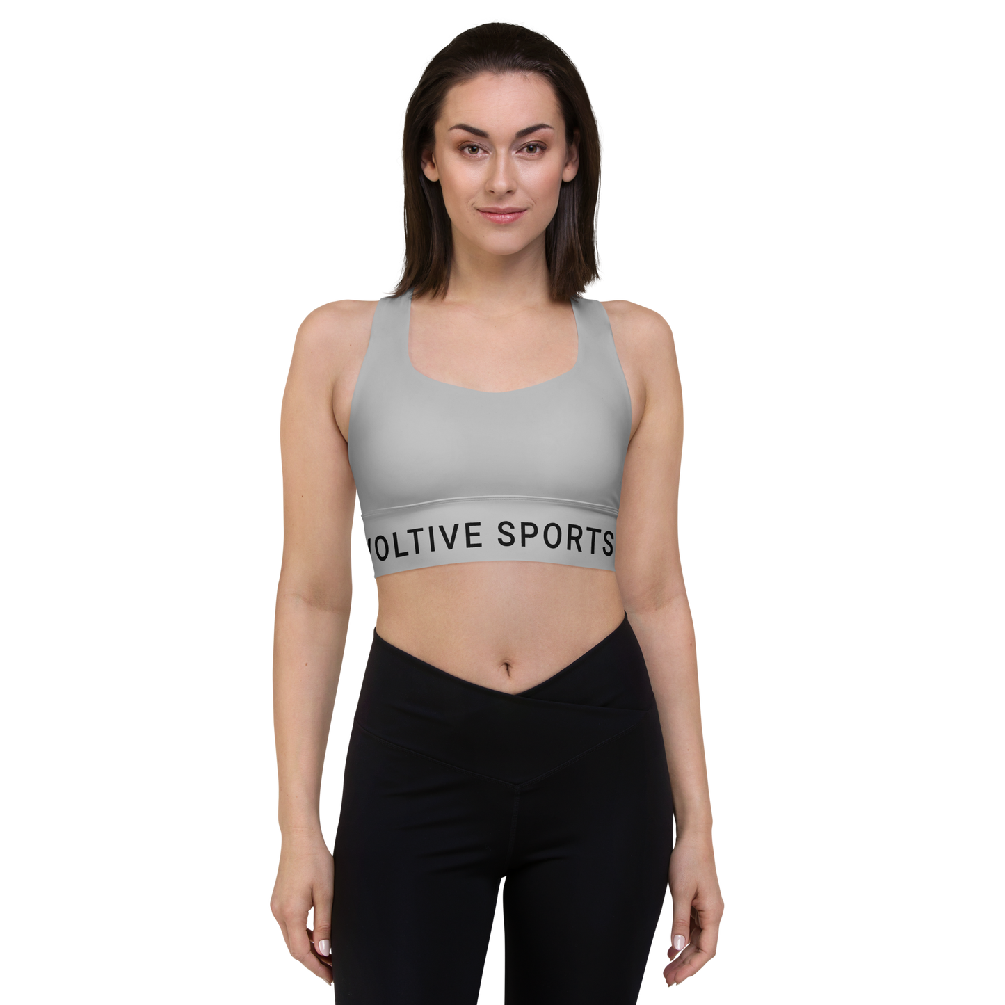 Voltive Recycled Longline Sports Bra - Silver