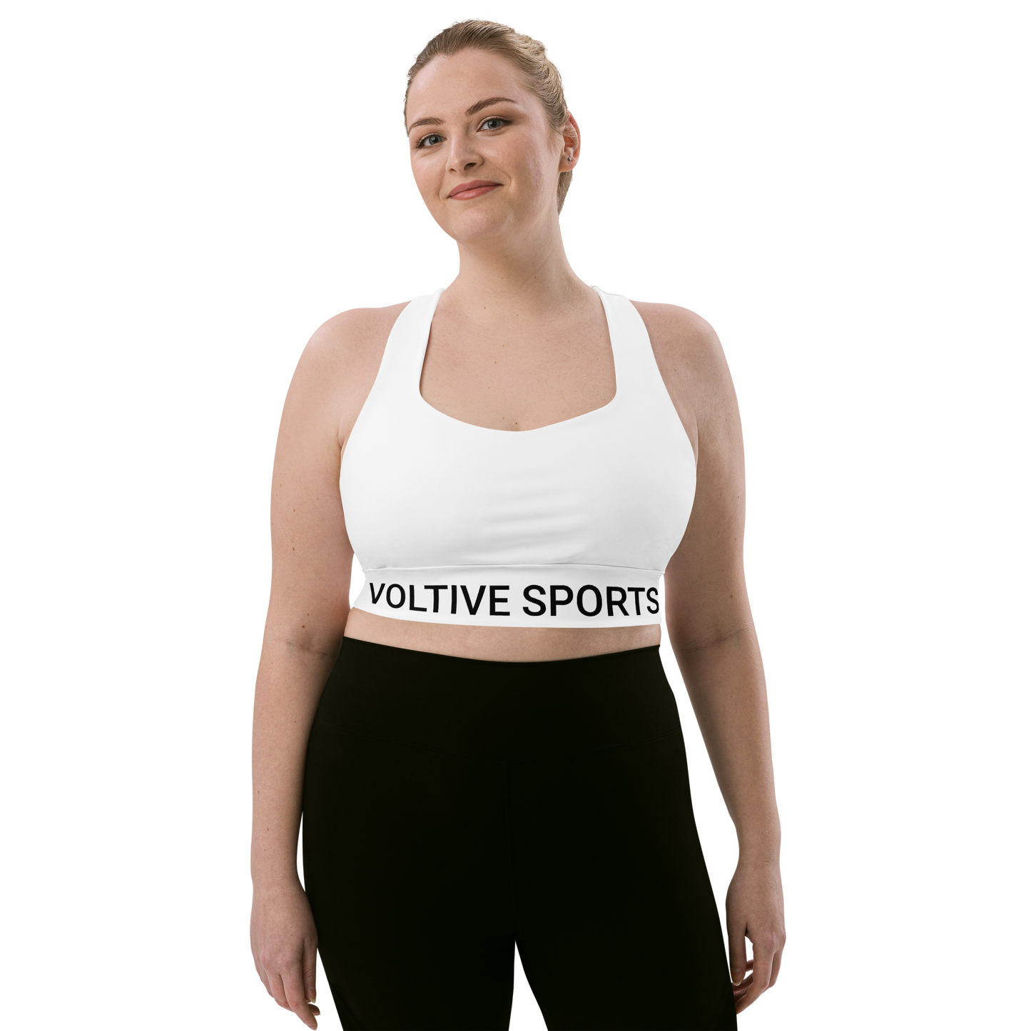 Voltive Recycled Longline Sports Bra - White