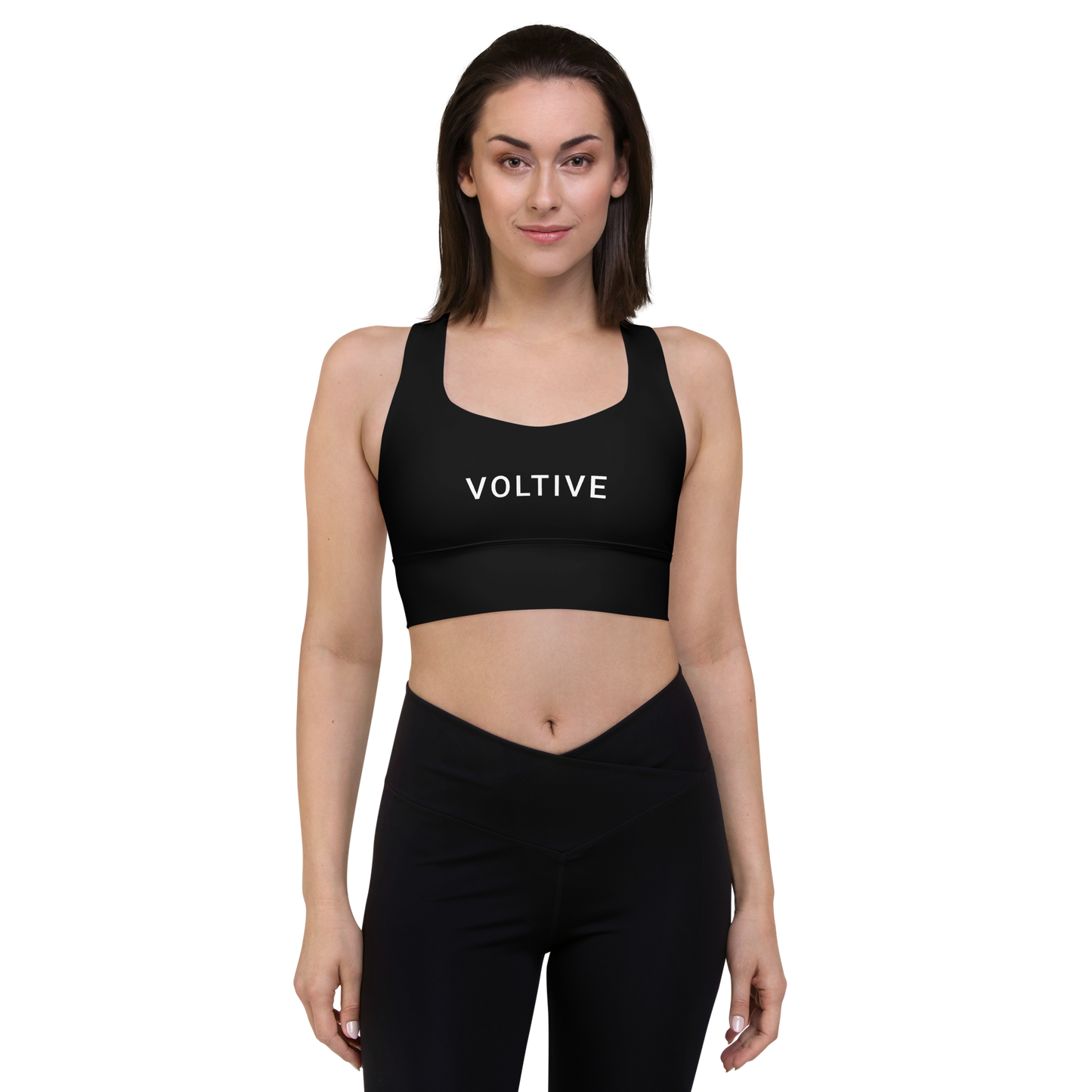 Voltive Recycled Longline Sports Bra - Black