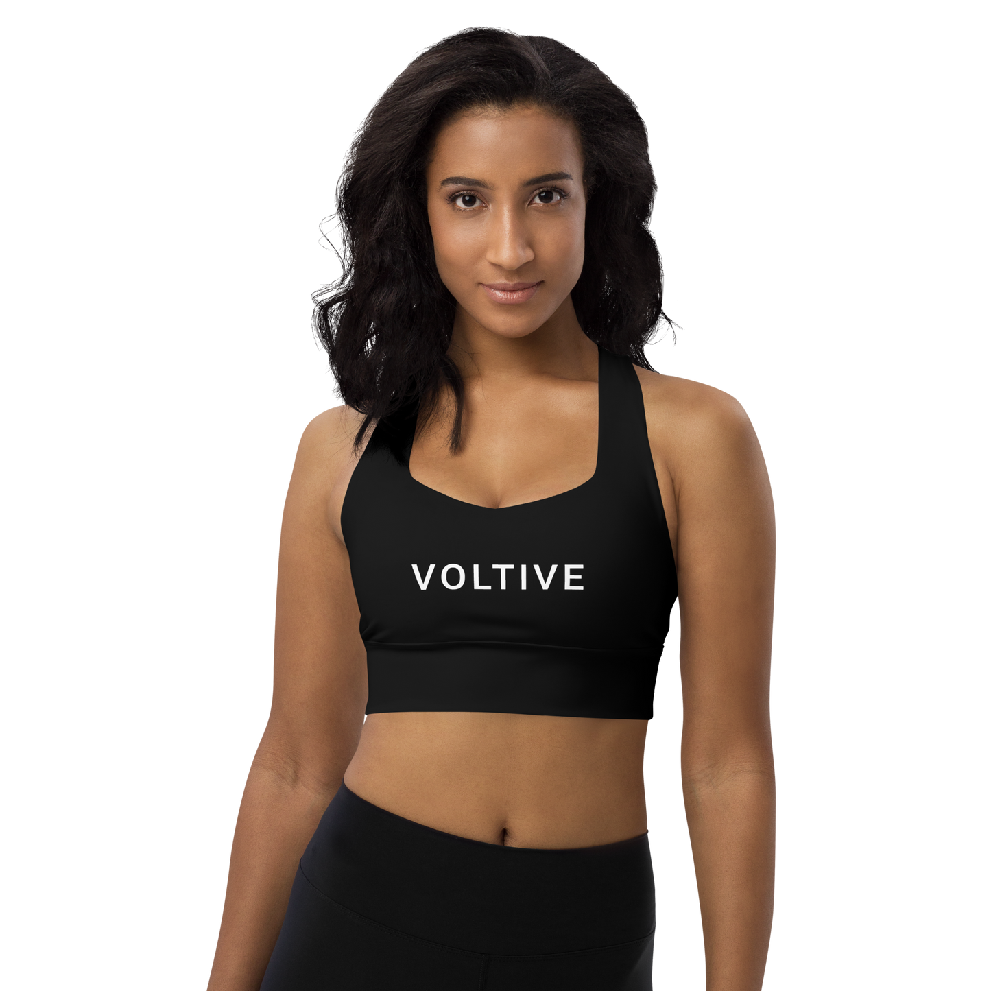 Voltive Recycled Longline Sports Bra - Black