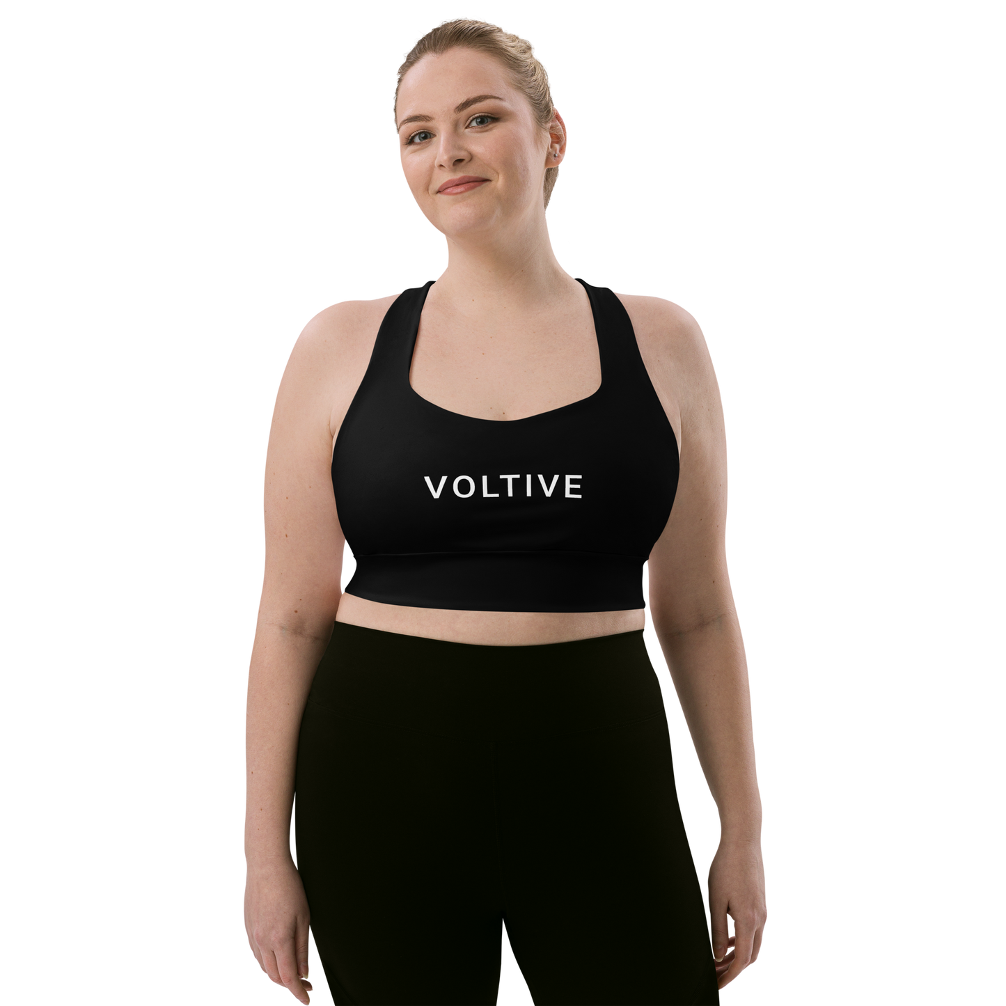 Voltive Recycled Longline Sports Bra - Black