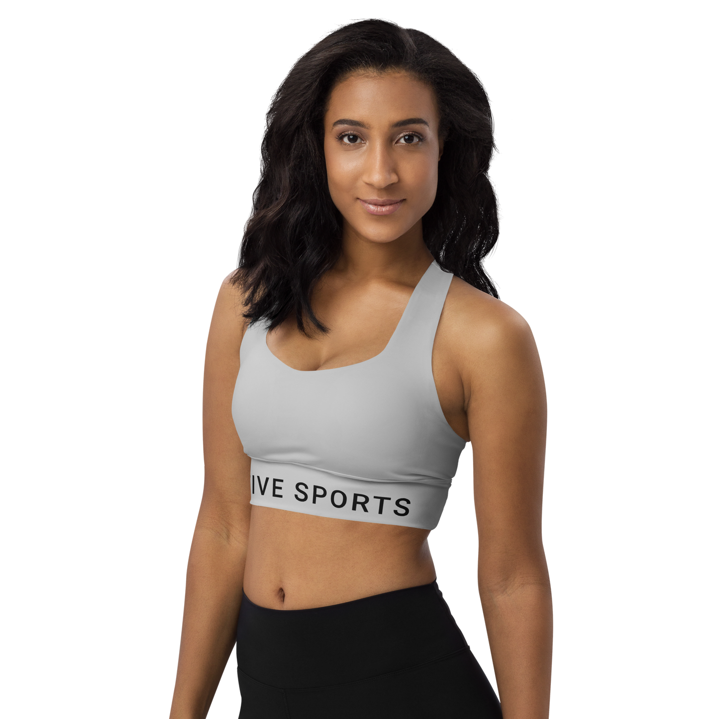 Voltive Recycled Longline Sports Bra - Silver