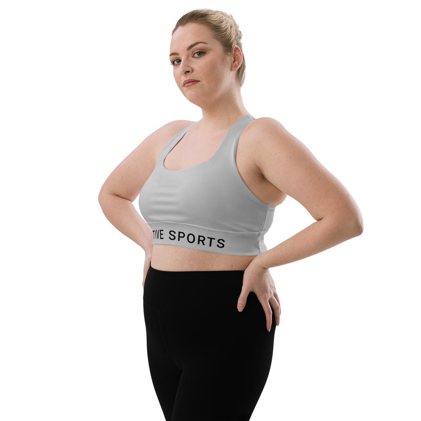 Voltive Recycled Longline Sports Bra - Silver