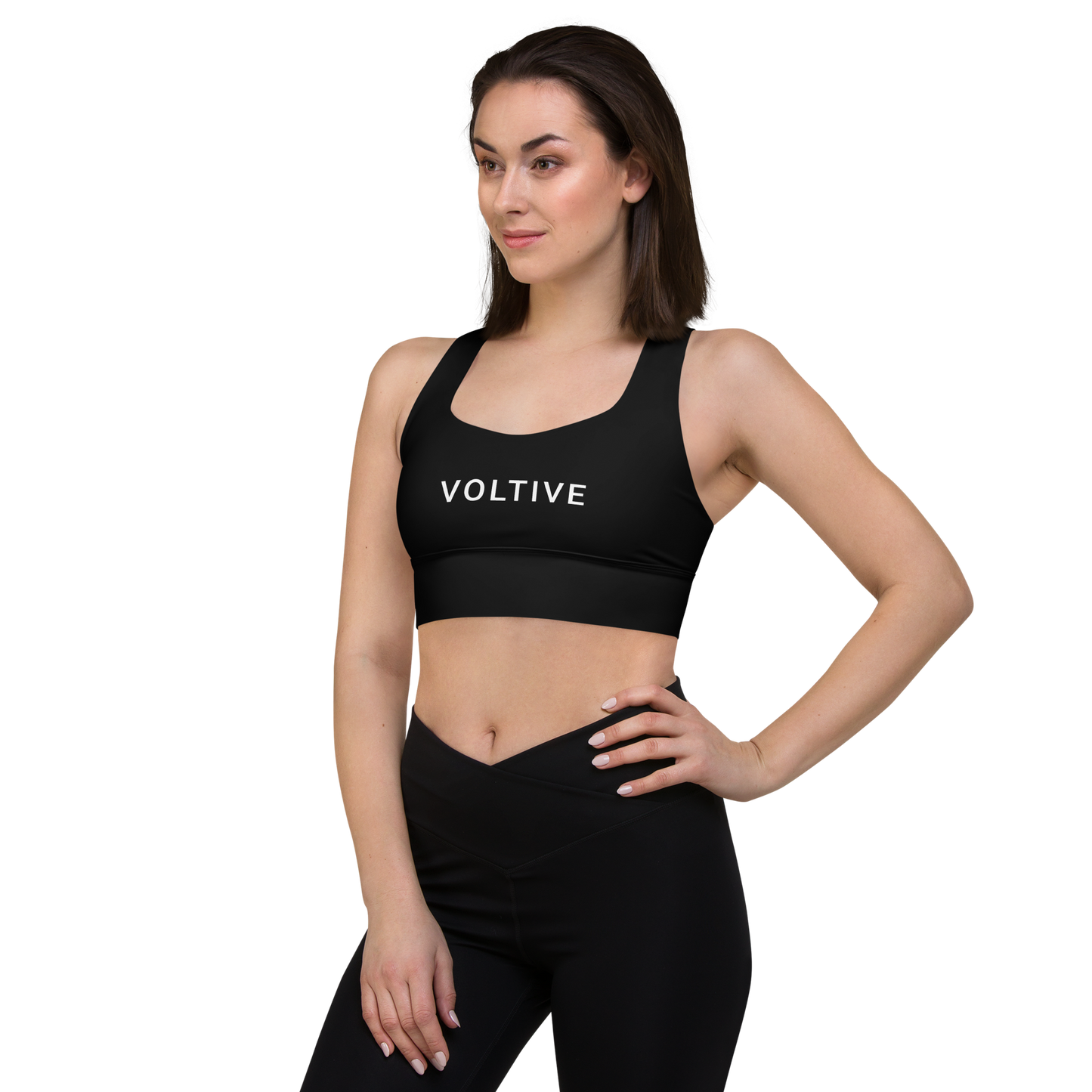 Voltive Recycled Longline Sports Bra - Black