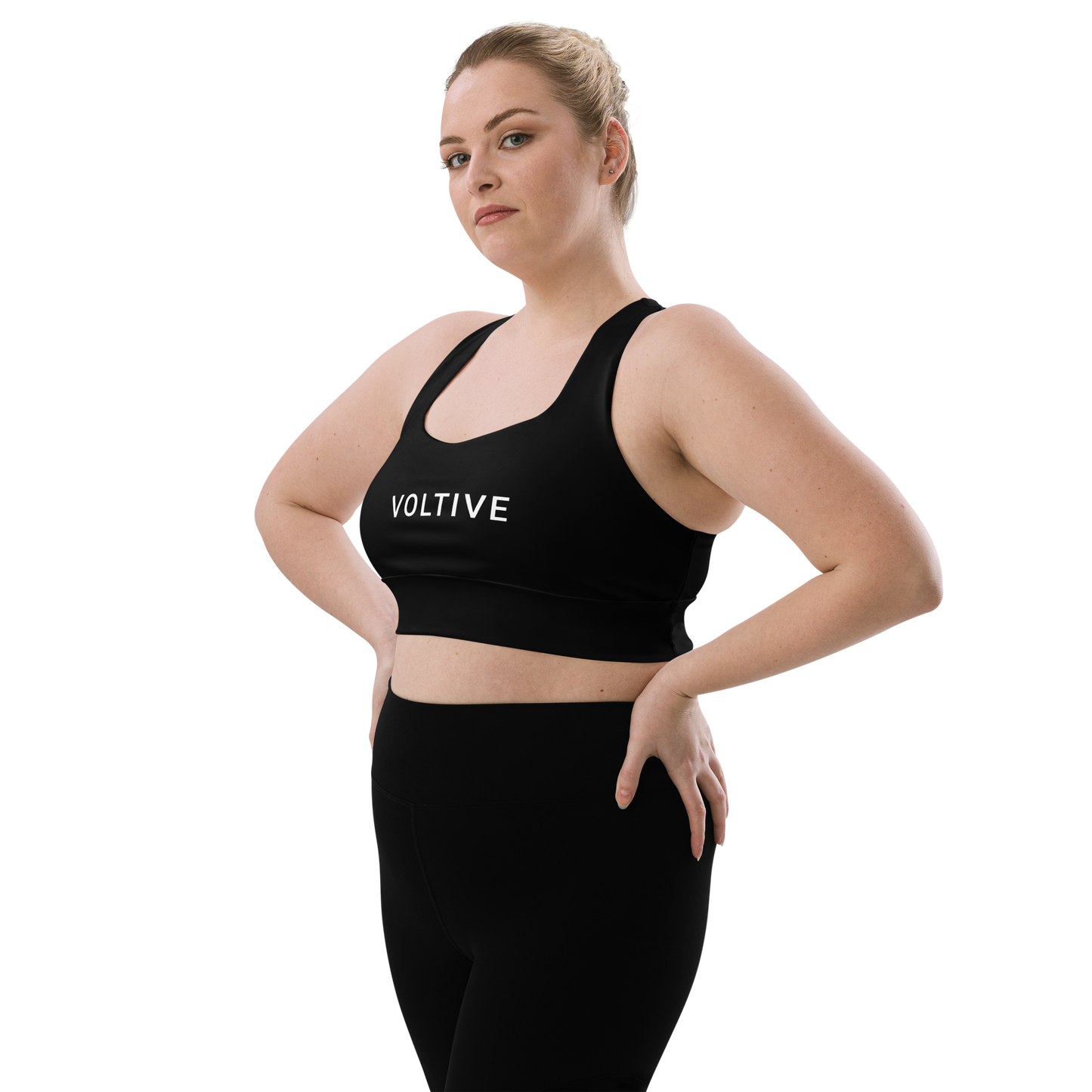 Voltive Recycled Longline Sports Bra - Black