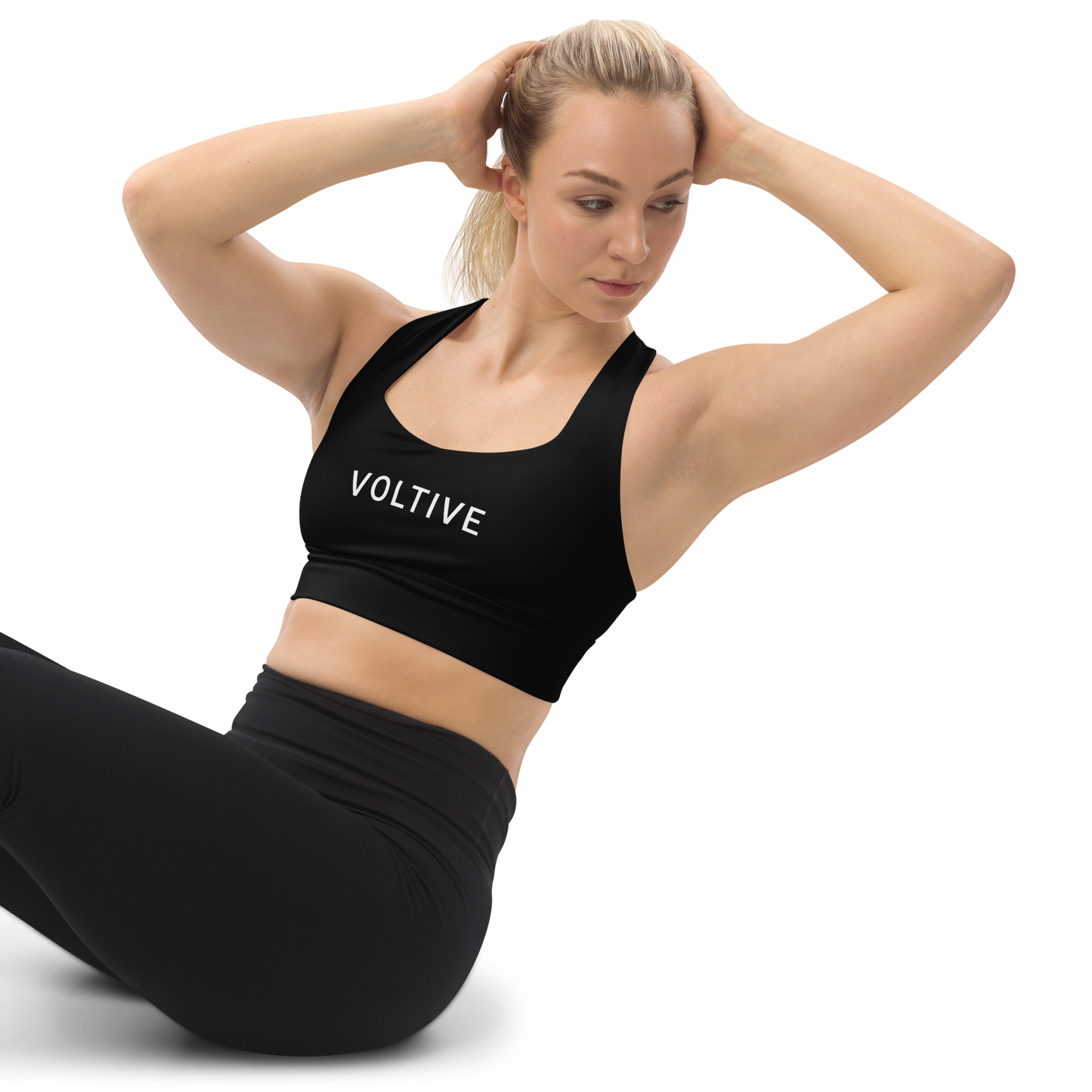 Voltive Recycled Longline Sports Bra - Black
