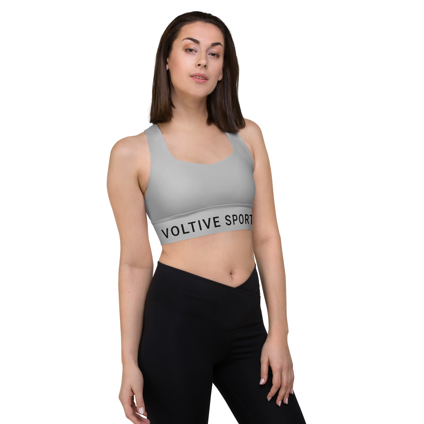 Voltive Recycled Longline Sports Bra - Silver