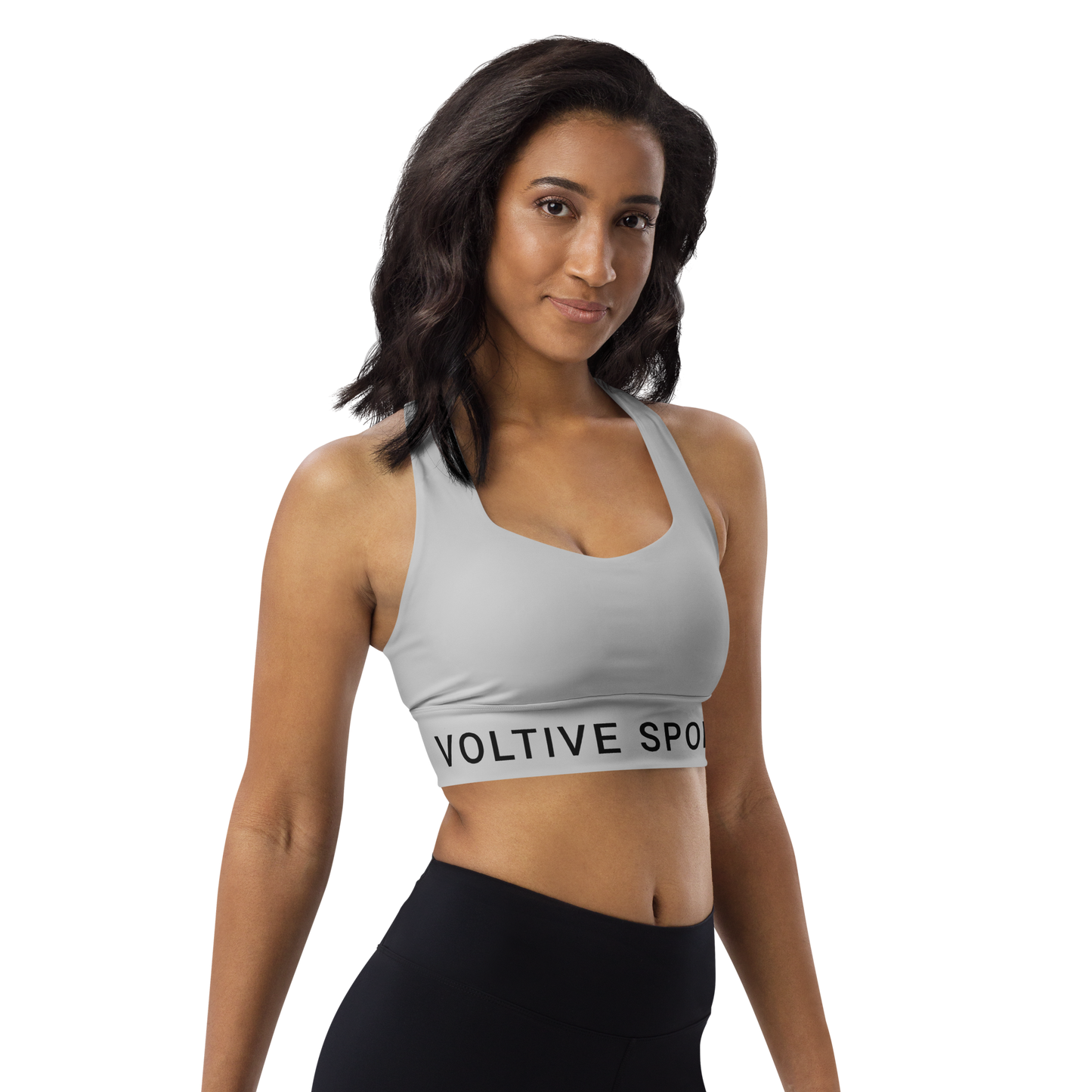 Voltive Recycled Longline Sports Bra - Silver