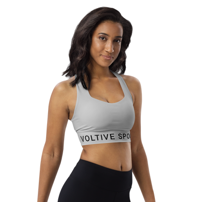 Voltive Recycled Longline Sports Bra - Silver