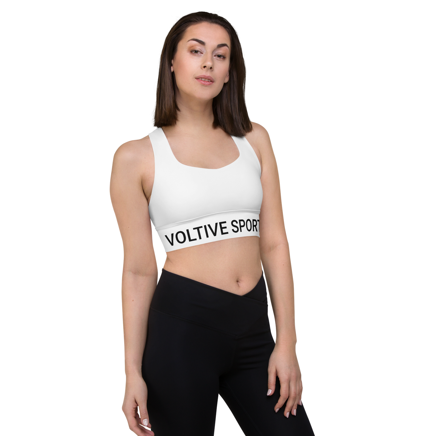 Voltive Recycled Longline Sports Bra - White