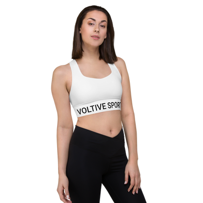 Voltive Recycled Longline Sports Bra - White