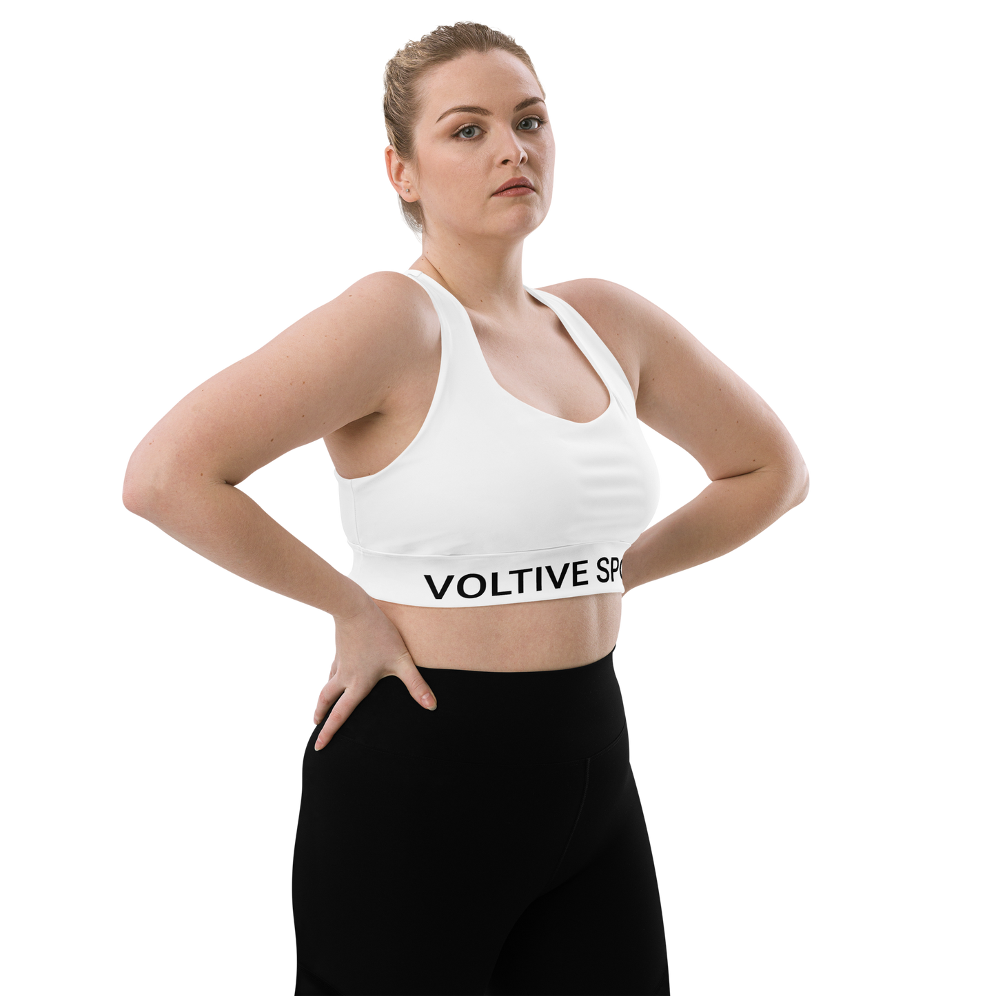 Voltive Recycled Longline Sports Bra - White