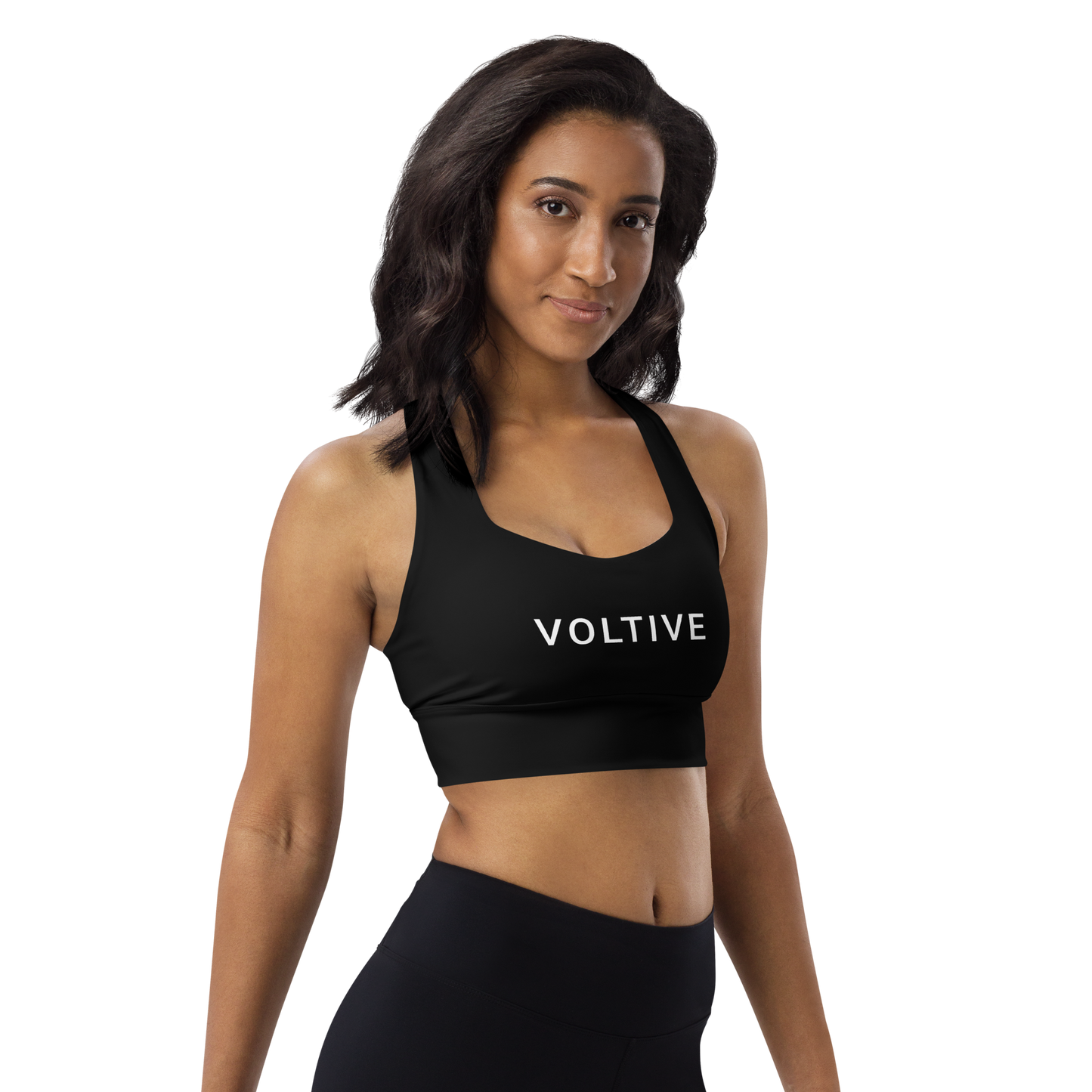 Voltive Recycled Longline Sports Bra - Black