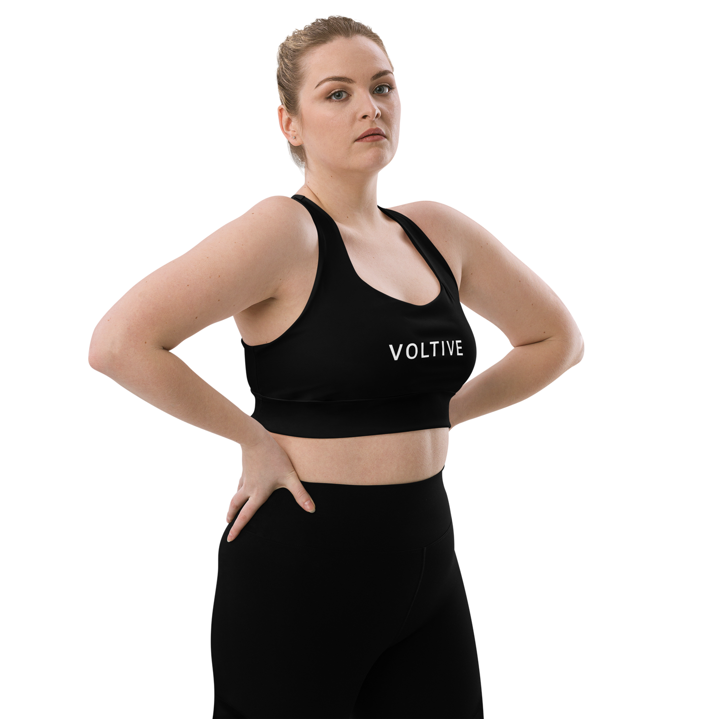 Voltive Recycled Longline Sports Bra - Black