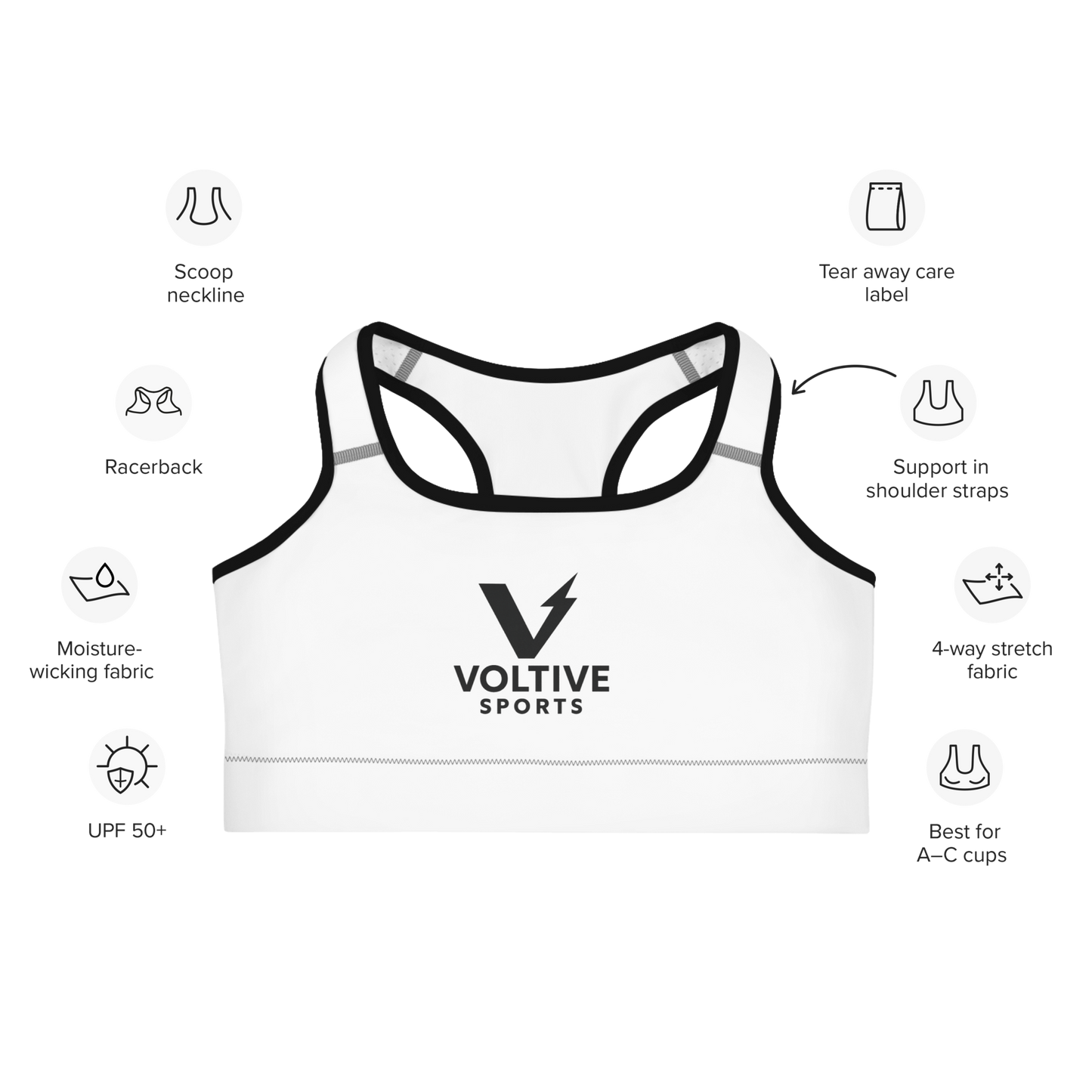 Voltive Sports Bra - White