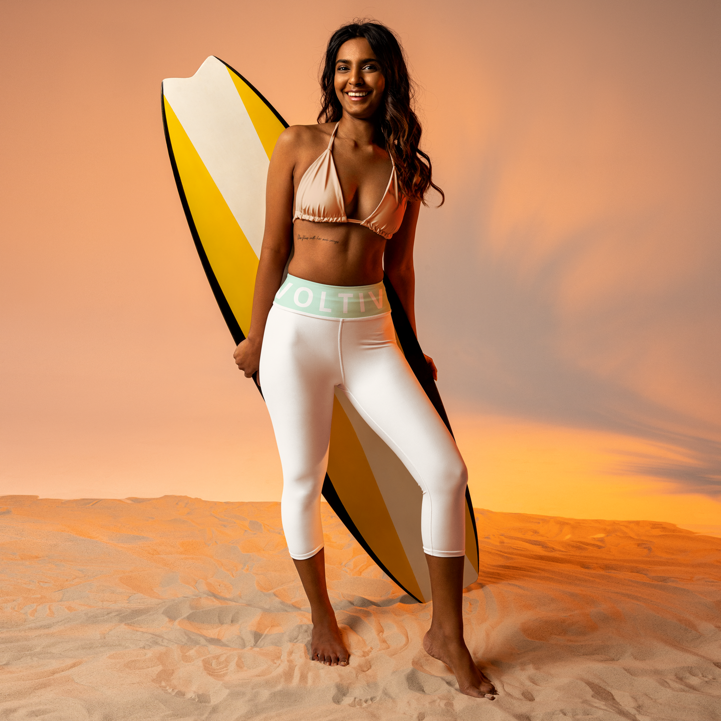 Voltive FlexFit Performance Leggings - White/Humming Bird